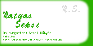 matyas sepsi business card